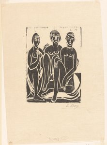 Drie vrouwen door Else Berg (signed by artist)