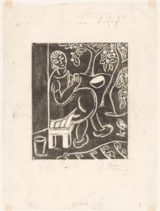 Vrouw op bank door Else Berg (signed by artist)