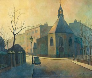 Straatscène, St. John de Doperkerk, Noord-Londen
