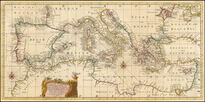 1748 kaart - Een nauwkeurige kaart van de Middellandse Zee en de Adriatische Zee; met de Archipel en een deel van de Zwarte Zee door Emanuel Bowen