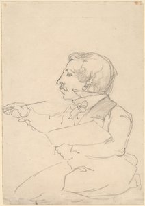 Eastman Johnson aan het schetsen door Emanuel Gottlieb Leutze