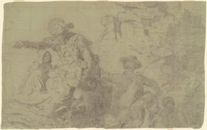 Studie voor "Westwaarts de Loop van het Rijk" door Emanuel Gottlieb Leutze