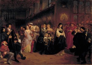 De hofmakerij van Anne Boleyn door Emanuel Gottlieb Leutze