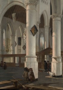 Interieur van de Oude Kerk, Delft door Emanuel de Witte