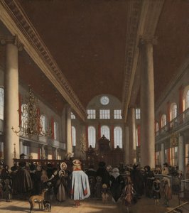 Interieur van de Portugese Synagoge in Amsterdam, 1680 door Emanuel de Witte