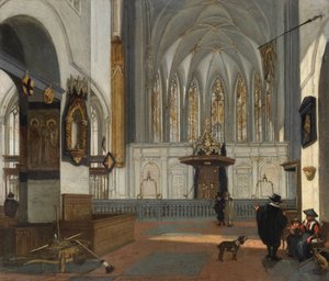 Uitzicht op het koor van de Sint-Janskerk in Utrecht