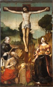 Kruisiging van Christus met Sint Dominicus, Sint Hiëronymus, Sint Catharina van Alexandrië en Sint Petrus de martelaar