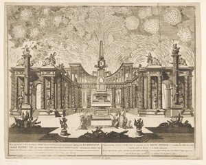Vuurwerk in Moskou bij de viering van het einde van de Russisch-Turkse Oorlog, 1775 (Acte III) door Emel