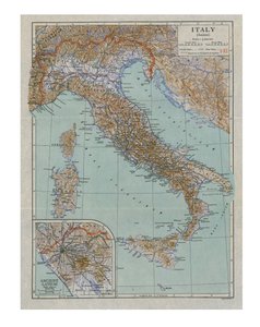 Kaart van het Oude Italië, ca. 1910s
