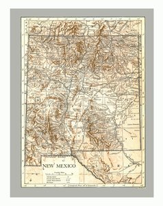 Kaart van New Mexico, ca. 1900