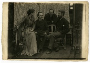 May Morris, H. H. Sparling, Emery Walker en George Bernard Shaw