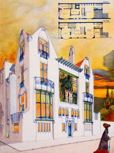 Huisontwerp, c.1905-6 door Emiel van Averbeke