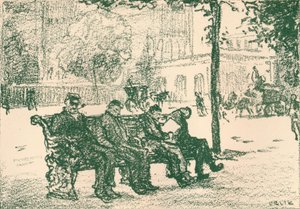 Op de Victoria Embankment, 1898 door Emil Orlik