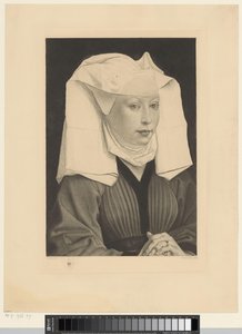 Vrouw met witte kap door Emil Orlik