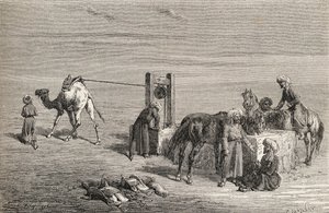 Een put in de woestijn tussen Samarkand en Karshi, Oezbekistan, illustratie uit 