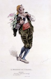 Volledig werk van Beaumarchais (1732-1799) door Edouard Fournier. tekening door Emile Bayard. Ed. Laplace, Sanchez et Cie, Parijs 1876. Dit is Antonio in 