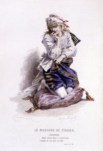 Volledig werk van Beaumarchais door Edouard Fournier. tekening door Emile Bayard. Ed. Laplace, Sanchez et Cie, Parijs 1876. Dit is Suzanne in 
