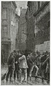Les Affiches - illustratie uit Histoire d’un crime, 19e eeuw door Emile Antoine Bayard