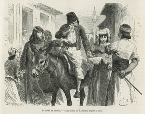 De Leproux-zoektocht in Chio, tekening door Emile Bayard, ter illustratie van het verhaal 