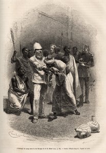 De uitwisseling van bloed tussen koning Rionga en Sir Baker, na het drinken van een grote hoeveelheid bananencider en een nacht waken en vasten, vindt de ceremonie plaats, elk om de beurt snijden ze hun onderarmen en drinken een druppel bloed, daarna wordt door Emile Antoine Bayard