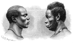 Twee mannen uit Frans-Guinea, ca. 1850-1890