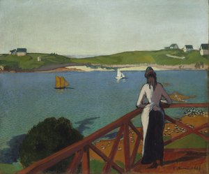 Middag in Saint-Briac door Emile Bernard