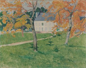 Huis tussen bomen - Pont-Aven door Emile Bernard