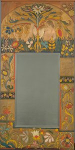Spiegelomlijsting versierd met planten, bloemen en twee vrouwenfiguren, 1908