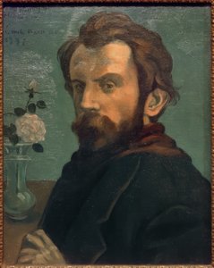 Zelfportret met bloemenvaas