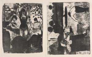 Zanger in het Café-Concert en De Oogsters (Les Moissonneurs) door Emile Bernard