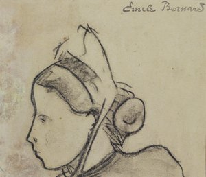 Studie van een Bretonse vrouw door Emile Bernard