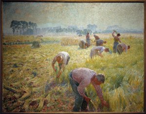 La collolte du linen door Emile Claus
