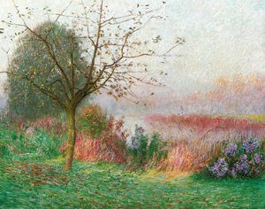 Ochtend in oktober aan de rivier de Leie, 1901 door Emile Claus