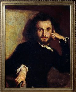 Portret van Charles Baudelaire (1821-1867) Schilderij door Emile Deroy (1820-1846) 1844