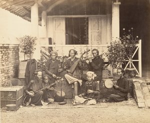 Annamitische muzikanten, Saigon, Cochinchina, 1866