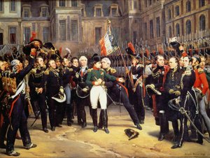 Les Adieux de Fontainebleau, 20 april 1814 door Emile Jean Horace Vernet