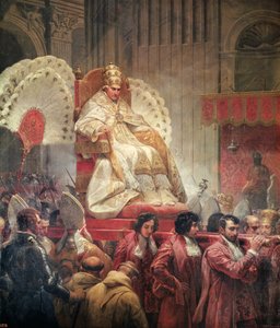 Paus Pius VIII (1761-1830) in de Sint-Pietersbasiliek op de Sedia Gestatoria, 1829 door Emile Jean Horace Vernet