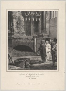 Het graf van Raphael, geopend op 14 september 1833, Pantheon, Rome