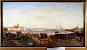 De haven van La Ciotat Schilderij door Emile Loubon door Emile Loubon