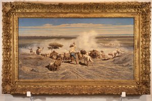 De terugkeer van de kudde door Emile Loubon (1809-1863)