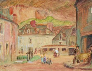 De leerlooierijen in Falaise, Normandië door Emile Othon Friesz