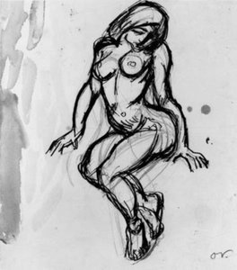 Zittend vrouwelijk model, naar links gekeerd door Emile Othon Friesz