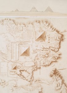Plan van een deel van de Memphis necropolis, Giza Plateau door Emile Prisse dAvennes
