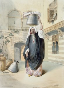 Jonge Arabische Meisje Terugkerend van de Hammam in Caïro, illustratie uit 