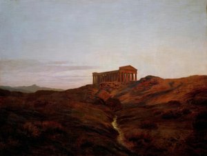 Antiek land, de tempel van Segesta in Sicilië door Marie Auguste Emile Rene Menard