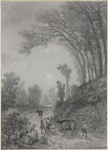 Landschap met Koeien door Émile van Marcke