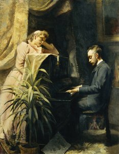 Aan de piano, 1891