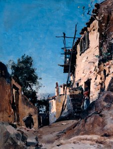 De oude stad onder de begraafplaats, Menton, 1890