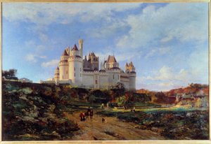 Uitzicht op het kasteel van Pierrefonds in de Oise door Emmanuel Lansyer