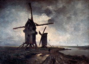 Windmolens van het omliggende landschap van Lille, 1877
